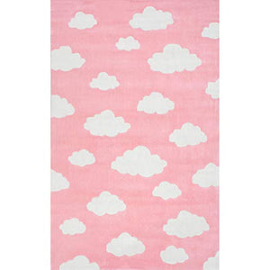 nuLOOM Sachiko Cloudy Kids Rug, 7' 6" x 9' 6", Pink