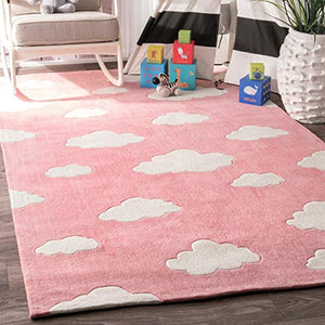 nuLOOM Sachiko Cloudy Kids Rug, 7' 6" x 9' 6", Pink