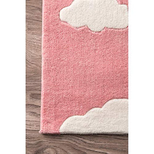 nuLOOM Sachiko Cloudy Kids Rug, 7' 6" x 9' 6", Pink