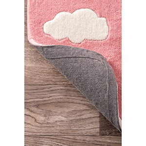 nuLOOM Sachiko Cloudy Kids Rug, 7' 6" x 9' 6", Pink