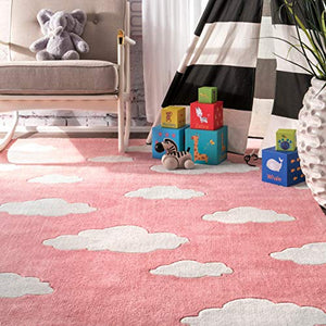 nuLOOM Sachiko Cloudy Kids Rug, 7' 6" x 9' 6", Pink